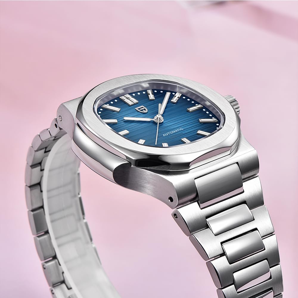 Pagani Design Herrenuhr PD-1728 Himmelblau 40 mm Herrenuhr Edelstahlgehäuse Synthetisches Saphirglas ST16 Chronograph Automatikuhr mit mechanischem Uhrwerk