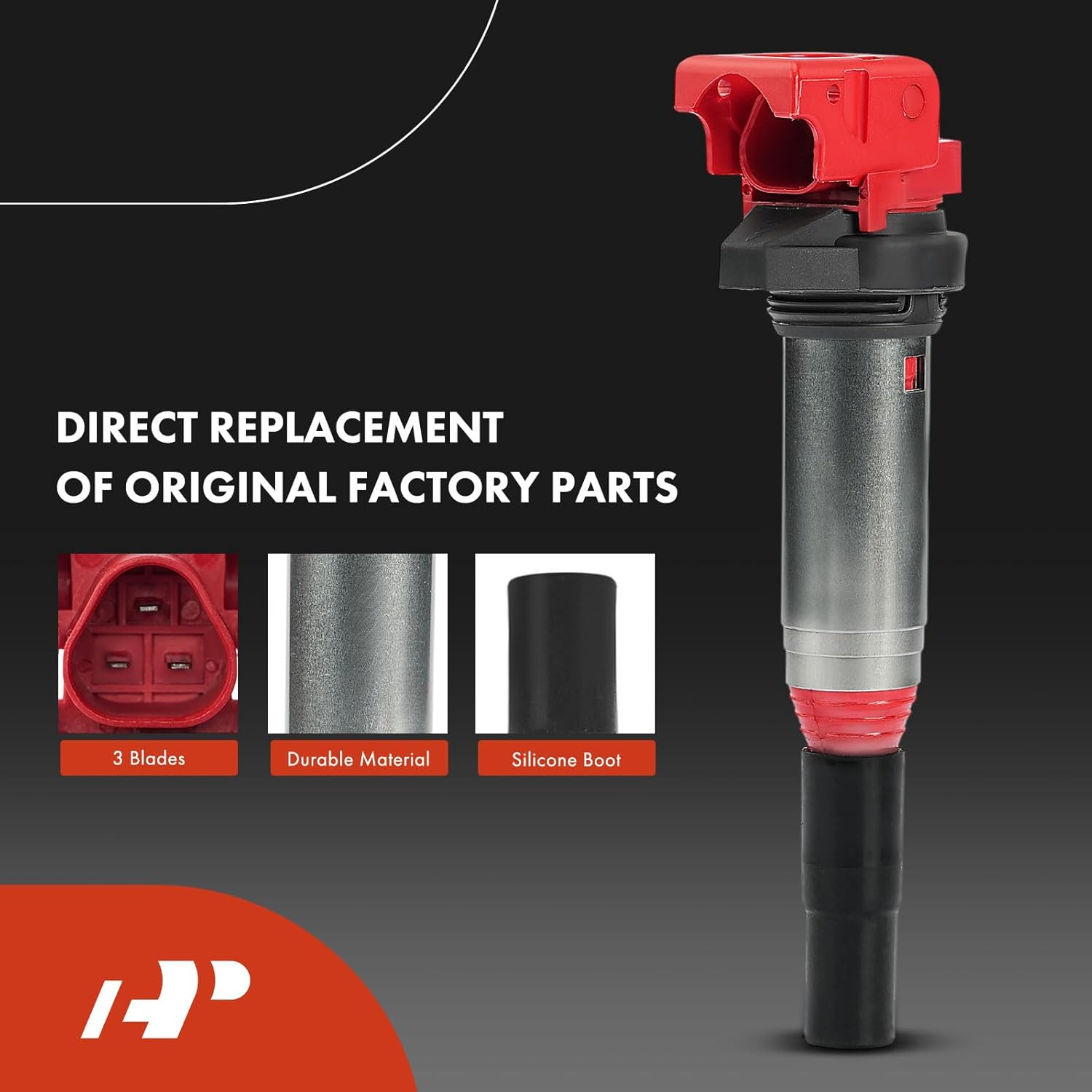 A-Premium (Red) Set of 8 Ignition Coil Pack and Iridium Spark Plugs Compatible with Mini Cooper 2007-2016 1.6L