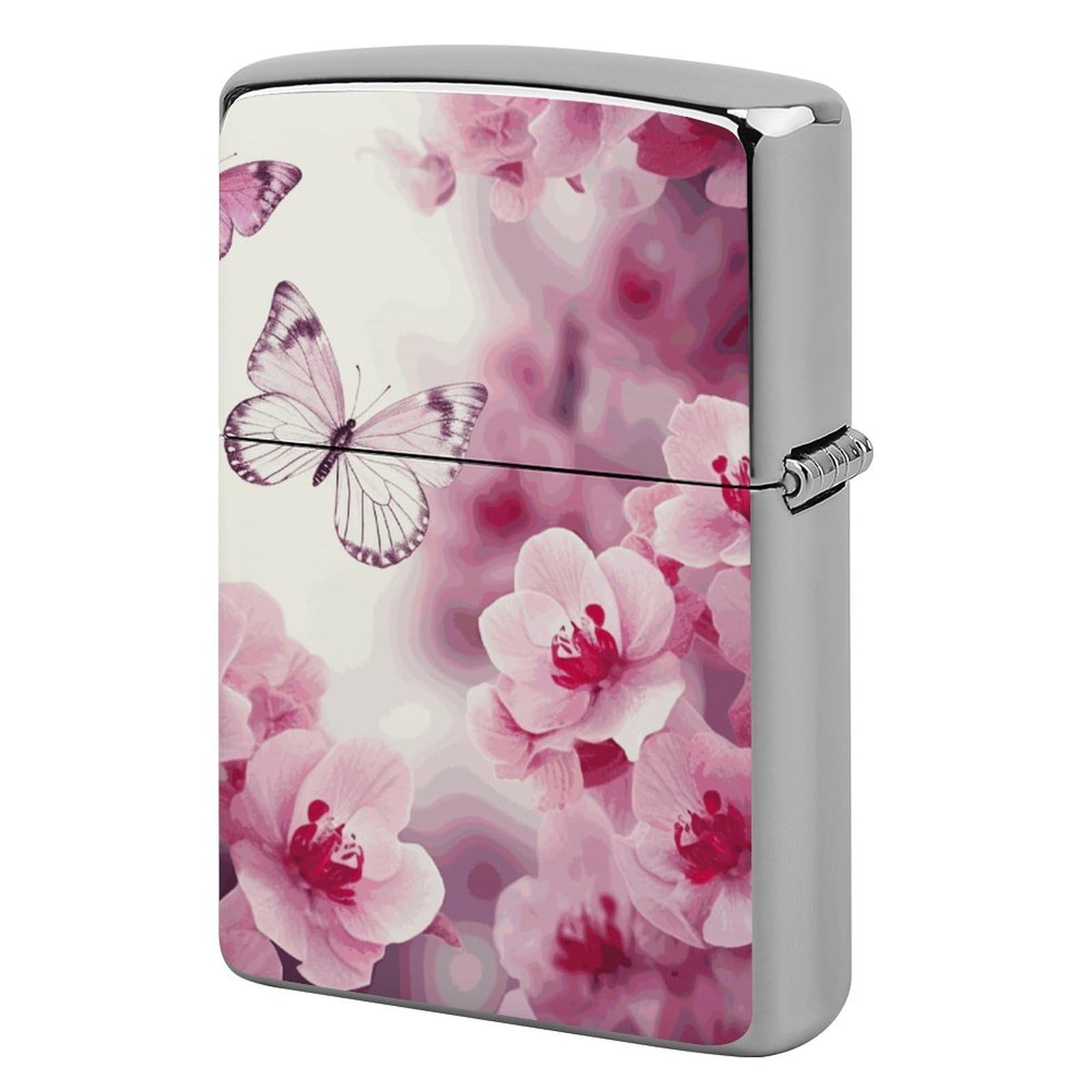 Flowers and Butterfly Lighter Case for Men, Personalized Lighter Cover for Valentine's Day Gifts, Flip-Top Lighters Shell for Outdoor, Portable Lighters Protective Sleeve