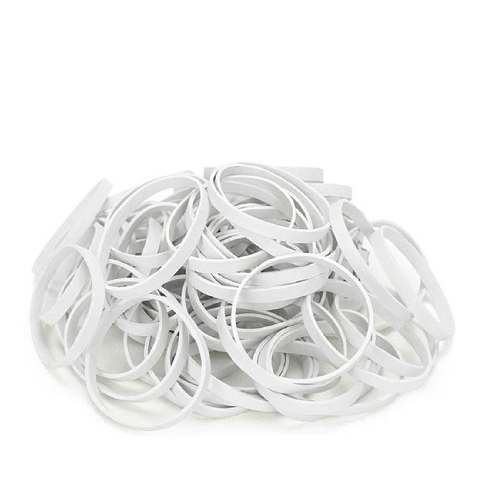 Sajmakuwla White Elastic Bands 50Pcs Stretchable Sturdy Rubber Rings Rubber Elastic Bands Thickness 1.5Mm Diameter(60X5x1.5mm)