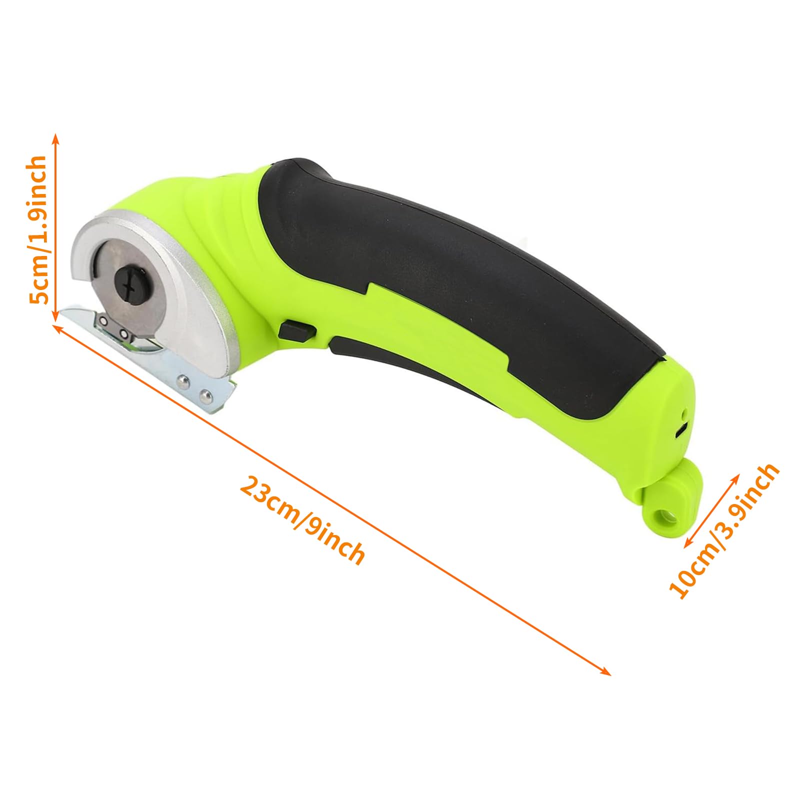 Ciseaux Électriques Sans Fil avec Lame, Coupe-Rotative per Tissus et Textiles, Mini Cutter Couture avec Batterie Intégrée, Couper Tranchantes pour Tapis, élagage, Plastique, Carton, Cuir, Vert