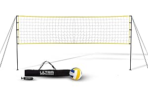 Outside Volleyball Net: Beach Volleyball Net for Backyard with Poles, Ball, Bag & Pump