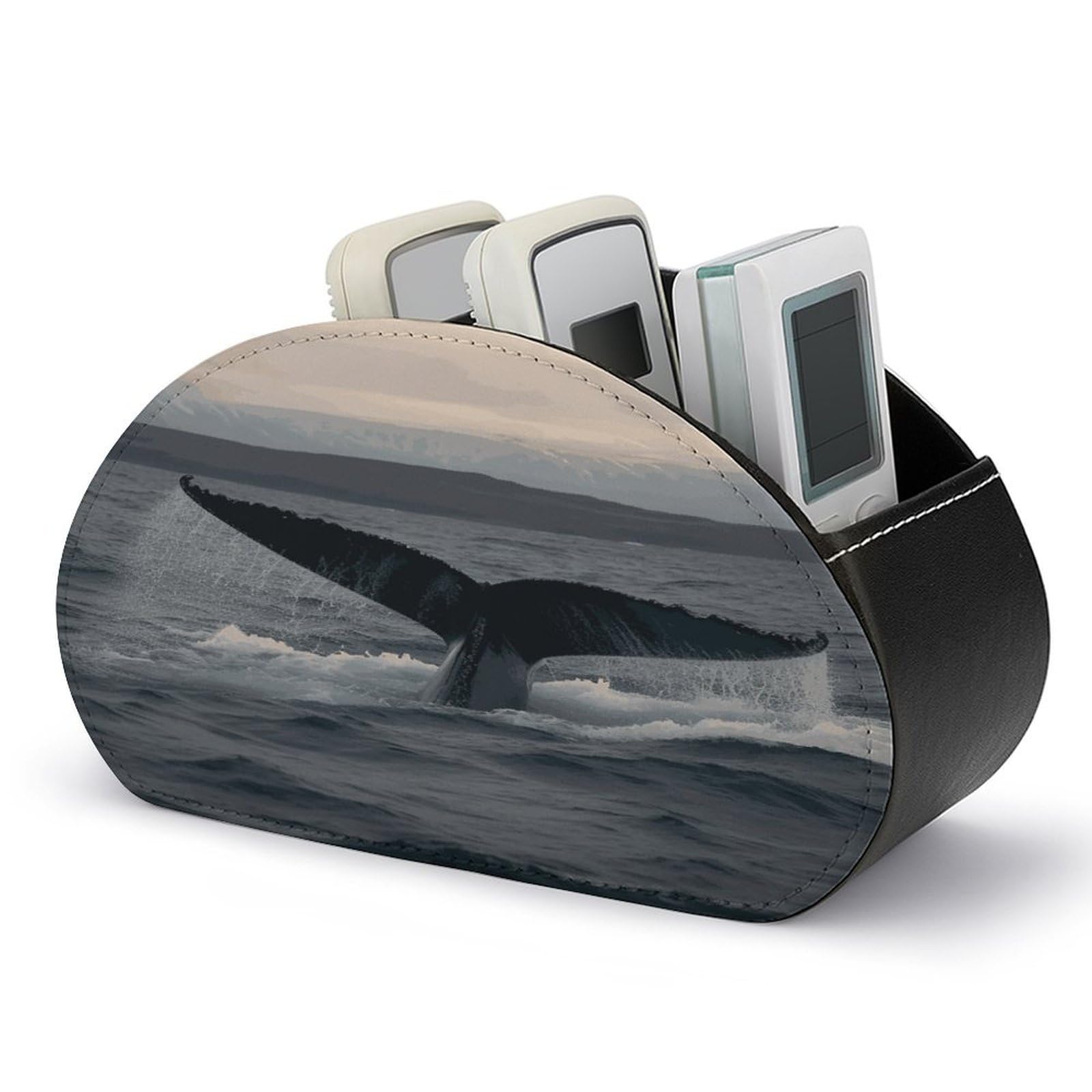 Btcowzrv Style Humpback Whale Tail Ocean Remote Control Holder With 5 Compartments