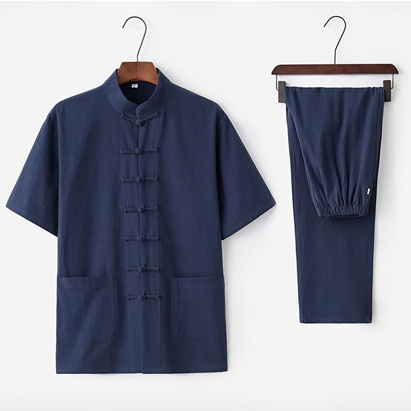 Costume en lin coton Zen Méditation Tai Chi Uniforme Hommes Chinois Traditionnel Vêtements Kung Fu Vêtements Décapsuleur de Respiration Hauts Arts Martiaux Ensemble Tang Costume Pantalon