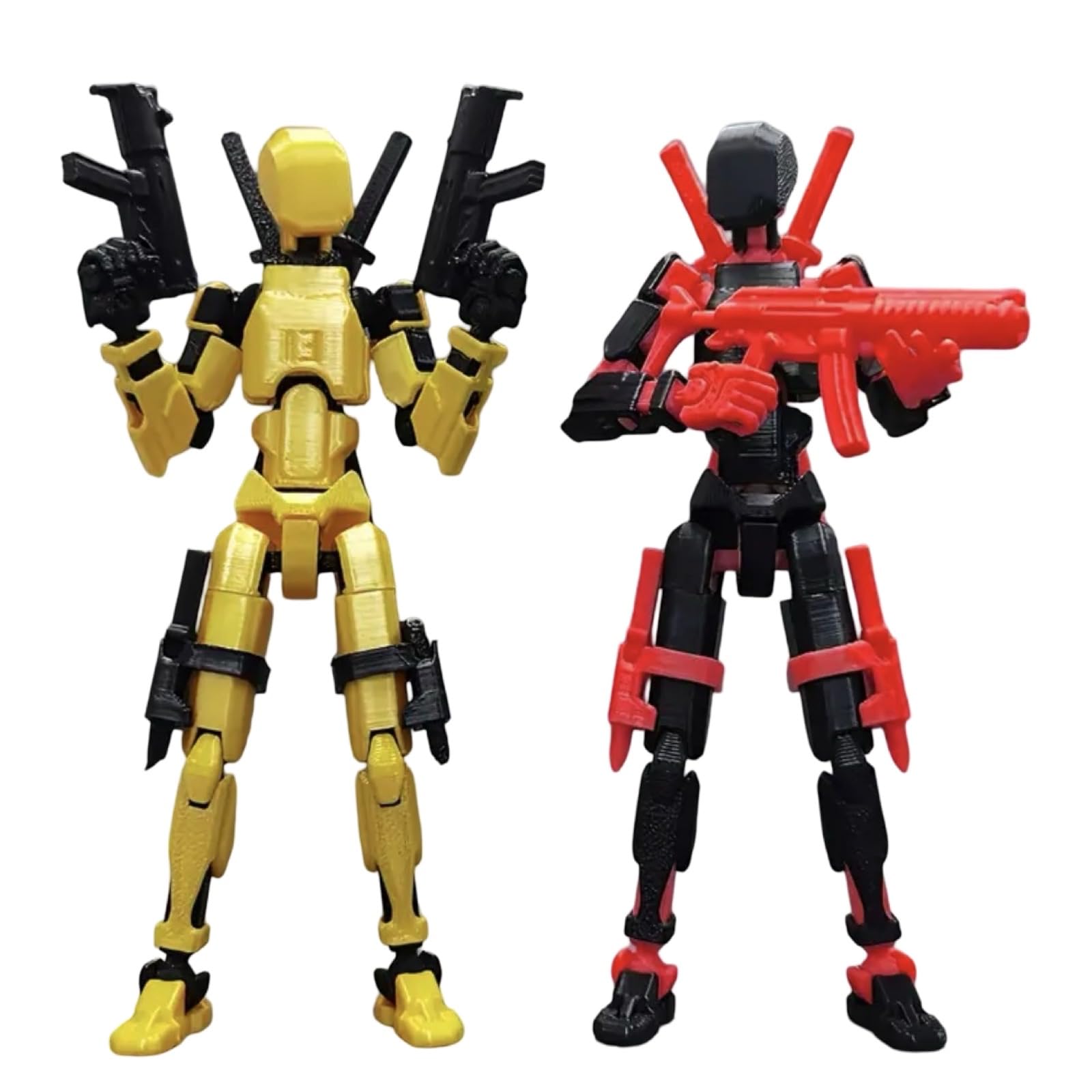 ONNGEO 2 PC Action Figures Titan 13, 3D Printed Multi-Joint Movable Robot, T13 Lucky Action Figure, Dummy Robot Action 13, Desk Decoration Creative Robots, Nova 13 Mechanical Doll (Yellow, BR)-image-31