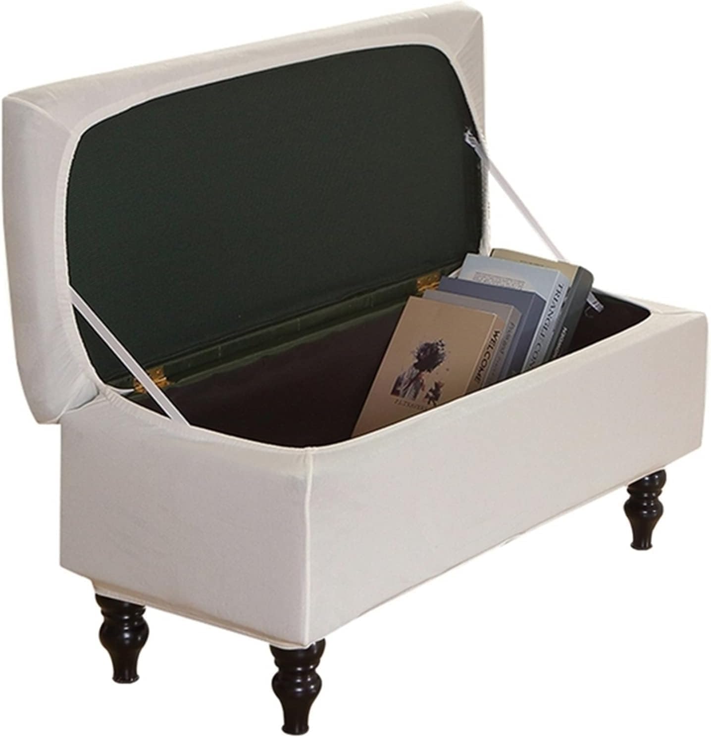 Housse de protection pour ottoman rectangulaire en velours extensible et lavable