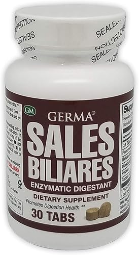 Germa Bile Salts Natural Dietary Supplement, For Liver Support Sales Biliares Suplemento Dietetico Natural, Ayuda Higado 30 Tabs