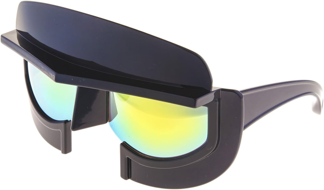 KTZ x Linda Farrow Futuristic Mask Shiny Black Lime Mirrored KTZ11 Sunglasses