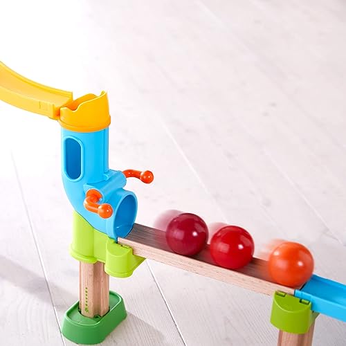 Miniatura 8 de HABA Kullerbu Traffic Jam Ball Track Juego de 33 piezas con embudo