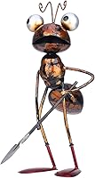 Tooarts Cartoon Metal Ant Garden Sculptures - 3 Working Ants with Detachable Bucket & Wheelbarrow Planters, Rust-Proof Indoor Outdoor Decor