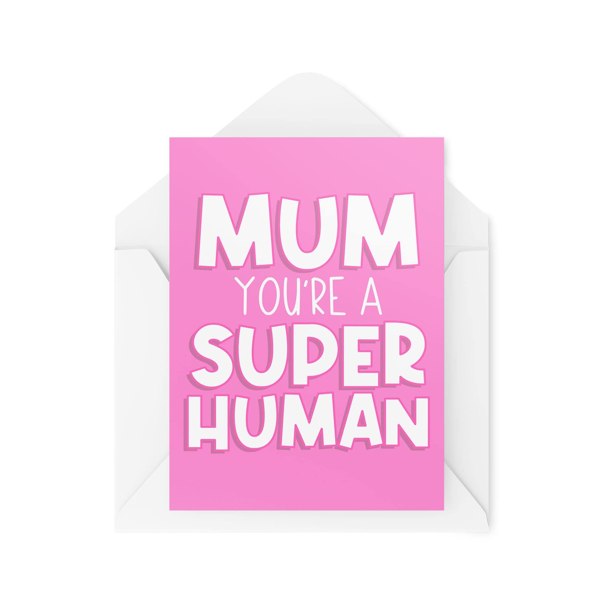 Funny Mother's Day Cards | Mum You're A Super Human Card | For Him Mum's Birthday Mummy Wife Thank You Celebration Son Daughter | CBH985