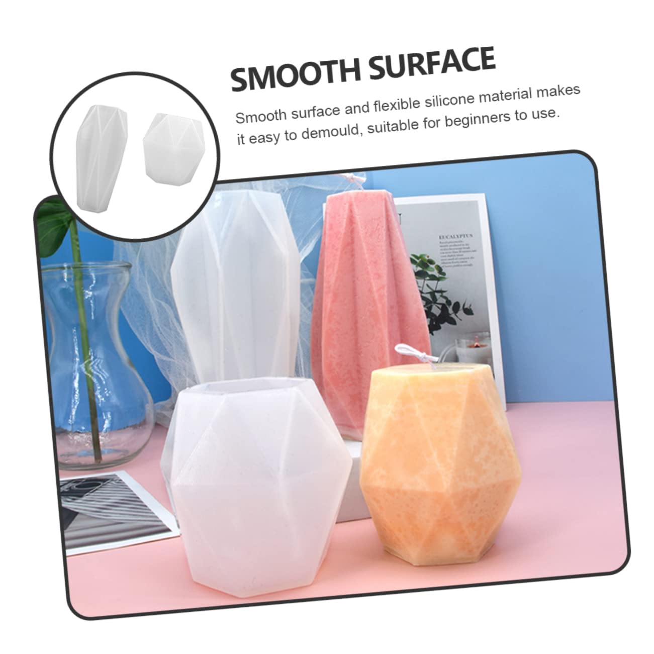 TEHAUX 6piezas Moldes De Silicona Para Velas y Jabón Diseño De y Florero Moldes Creativos Para Manualidades Aromáticas Material Silicona No Tóxica Fácil Desmoldeo y Limpieza