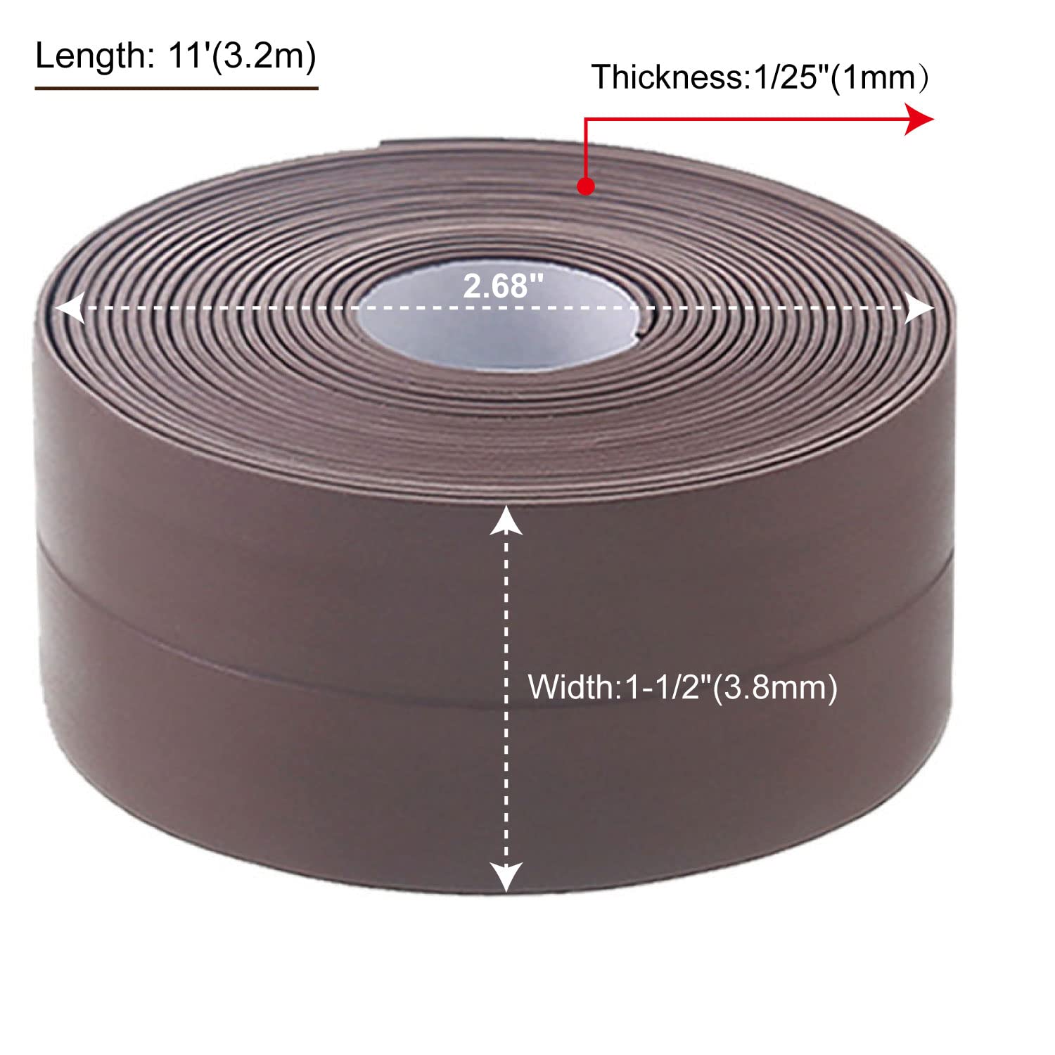 Tape Caulk Strip, PVC Self Adhesive Caulking Sealing