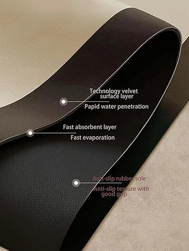 Miniatura 7 de Tapete absorbente para baño, antideslizante, de diatomeas, de secado rápido, suave, tapete para ducha y bañera (cf-01)