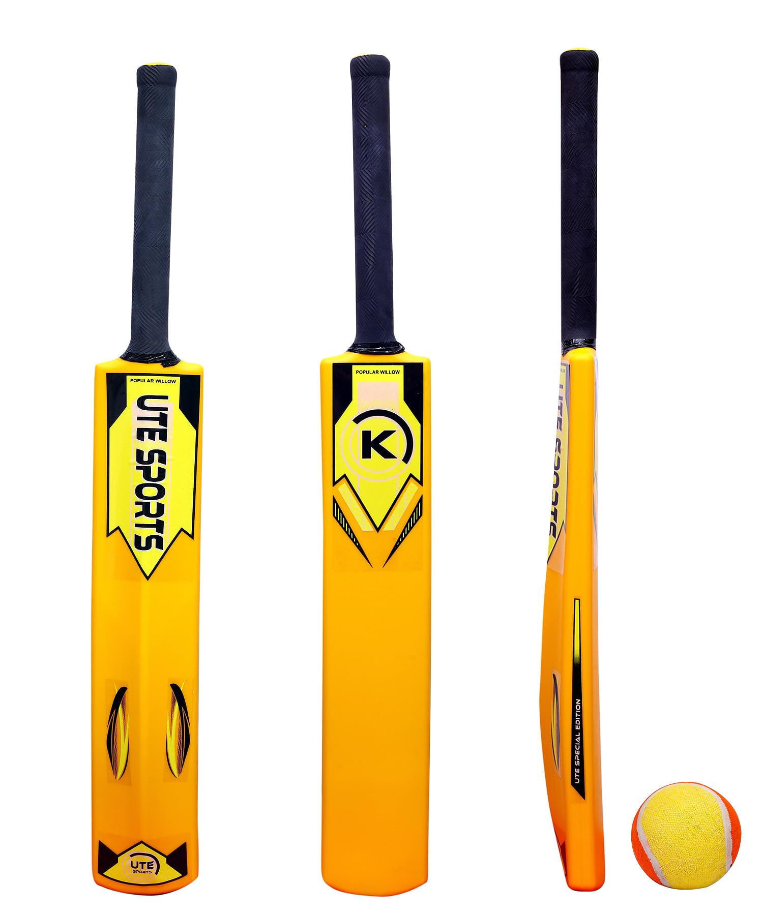 UTE Plastic Cricket Bat for Tennis Ball, Wind Ball, Plastic for Kids Size-2, Color -Yellow(Pack of 1) (B0CLJTQ4QB) Amazon Price History, Amazon Price Tracker