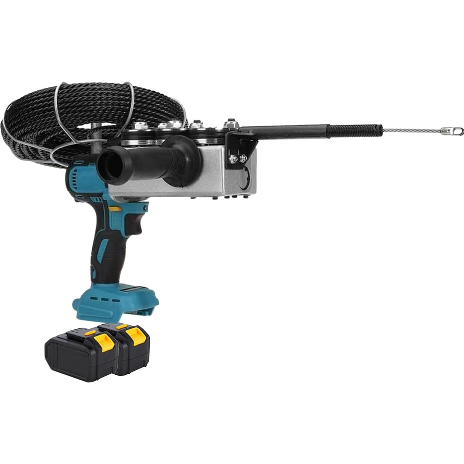 ALDNMBR Electric Wire Puller, Cordless Wall Cable Threading Tool, Cordless Lithium Powered, Led Light, One Touch Operation, 360° Guide Head, For Electrical Conduit Wiring Construction