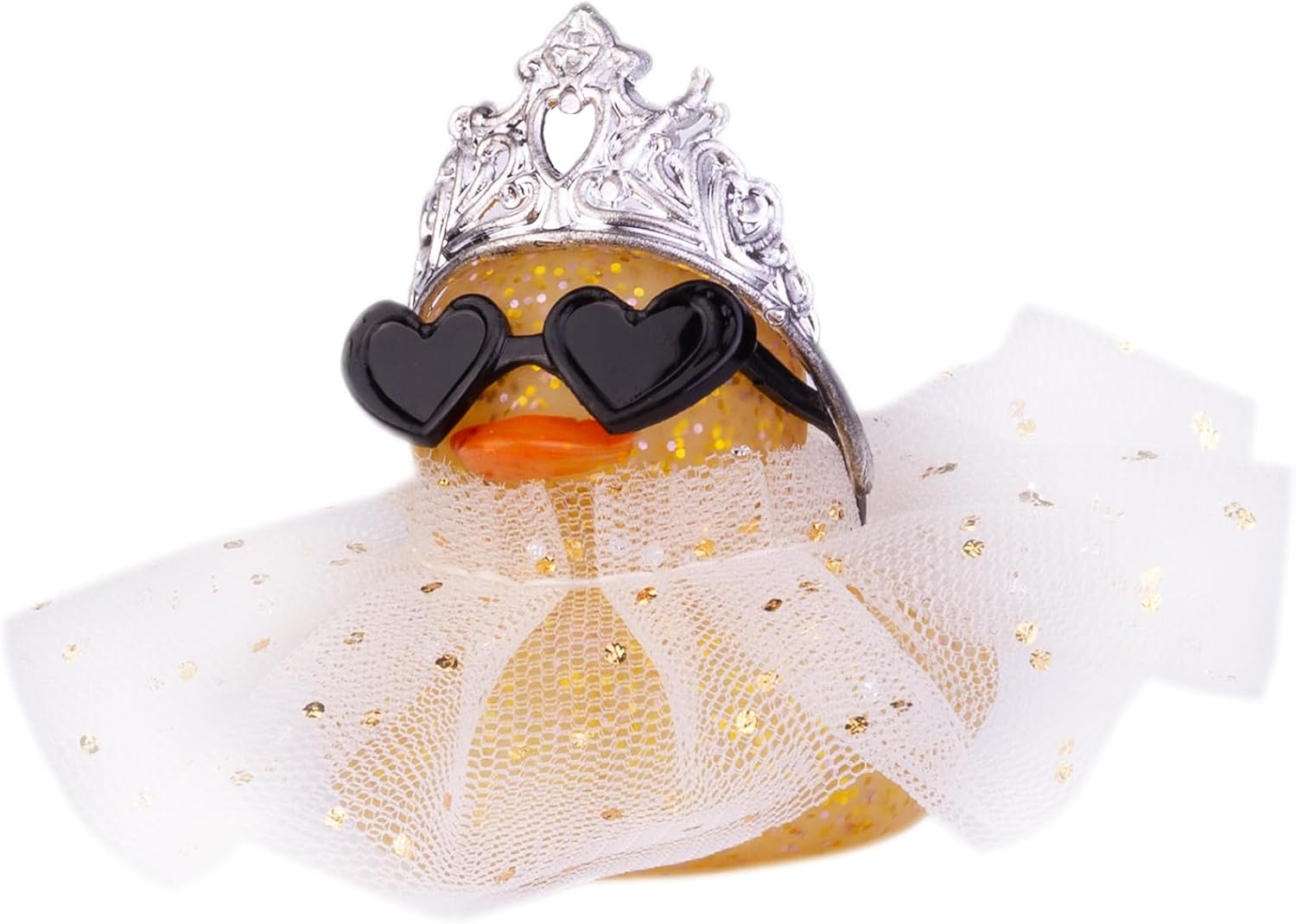 Car Rubber Duck Ornament Cool Duck Car Dashboard Decorations with Mini Hat Necklace Sunglasses for Car Dashboard Decoration Accessories(H23)