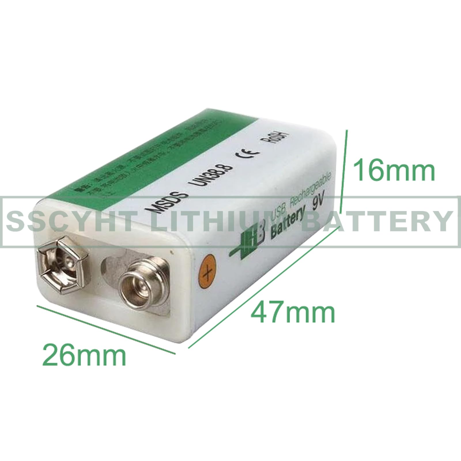 SSCYHT 9V 5500mAh Rechargeable Lithium Battery Pack 9 Volt 5.5Ah Li-ion Battery for Alarms/Wireless Microphones/Smoke Detectors/Toys & More Devices,3pcs 9v5500mah