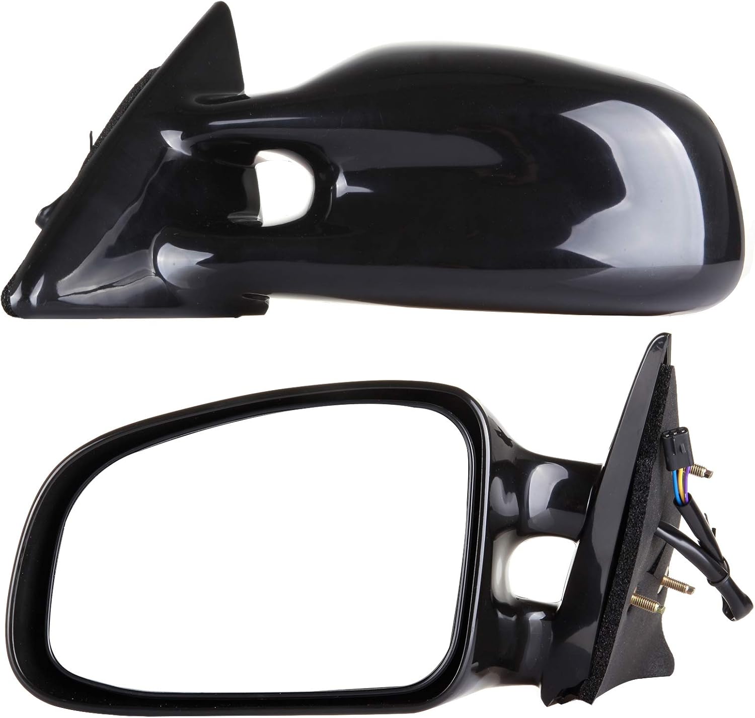 OCPTY Black Left Side And Right Side Mirrors Fit For 1999-2003 For Pontiac Grand Am Smooth Mirror Glass Non-Folding Non-Heated