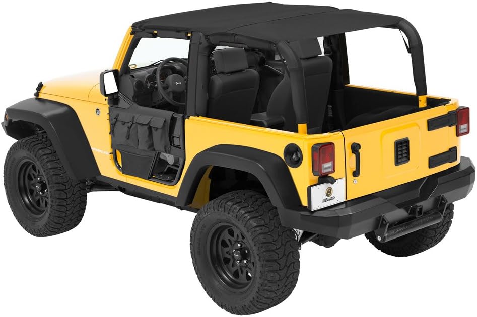 Bestop 5259335 Black Diamond Safari Style Bikini Top for 2010-2018 Wrangler JK 2-Door (Cable Style)