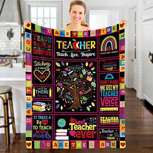 Domgoge Teacher Gifts Men, Soft Cozy Best Teacher Blanket Throw