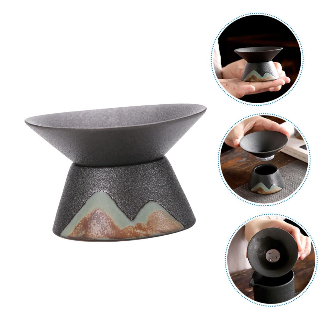 Gatuida 3piezas Infusor De De Cerámica Decorativo Filtro Natural Para Infusiones y Accesorio De Artesanal Para Casa