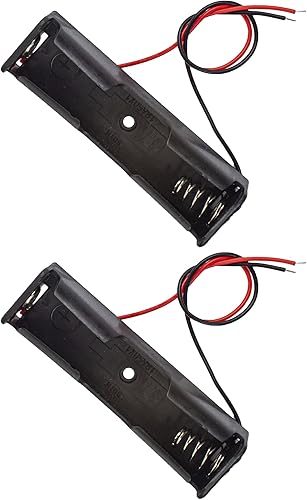 whiteeeen 2 unidades, 1 x 18650 caja de soporte de clip de batería con caja de almacenamiento de cable para reparación de bricolaje