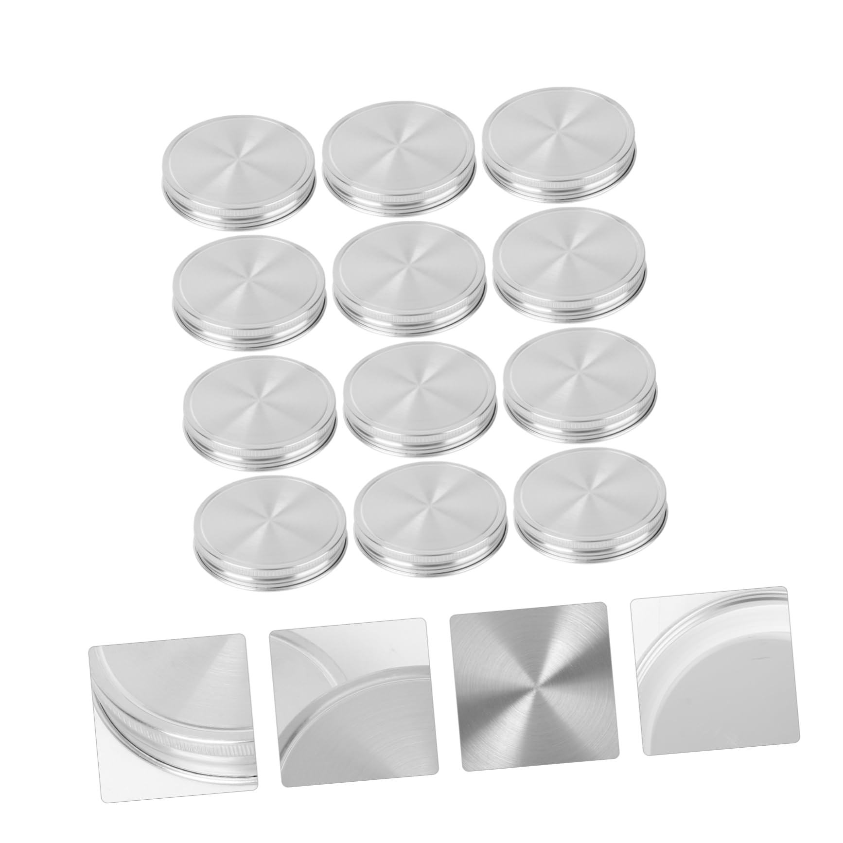 HEMOTON 12pezzi Coperchi Acciaio Inossidabile Con Guarnizione Silicone Copertura Per Barattoli Per Cucina e Conservazione Sicura Alimenti