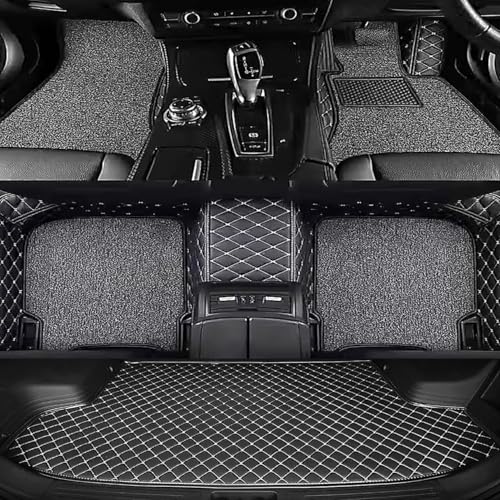 Image of Vahan Expo Premium 7D Car Mat Full Set for Swift Dzire Petrol (2024-25) with Boot Mat || Luxury Double-Stich 7D Car Floor Mat Complete Set || 100% Waterproof and Washable || Black