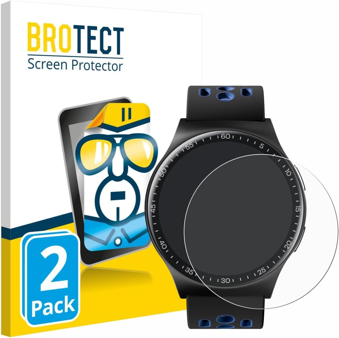 brotect Screen Protector Compatible with Reebok Pulse Smartwatch (2 Pack) - HD-Clear Protection Film