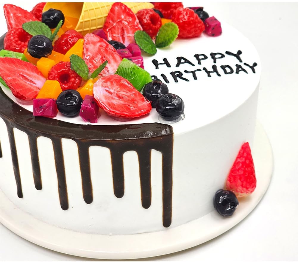 Nice purchase Fake Birthday Cake Realistic Fake Food Bakery Shop Cake Display Model Party Decoration Faux Replica Pro Cake (8" Wide with Style C)