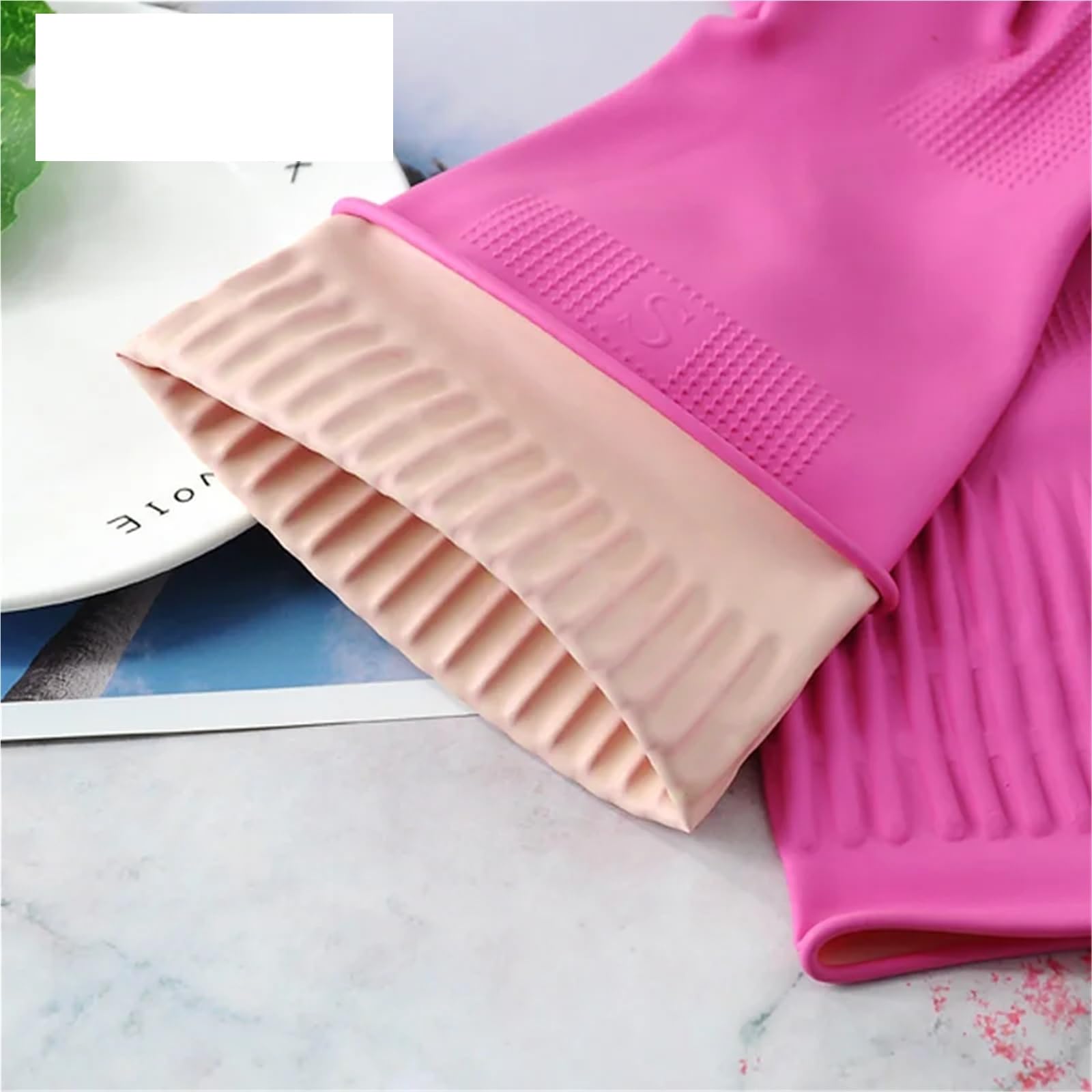 Guanti for lavare i piatti in lattice da 3 pezzi, extra lunghi e spessi, antiscivolo, for la cucina, lavori domestici, for pulizia dell'auto, for vestiti, guanti di gomma Per La Casa(M)