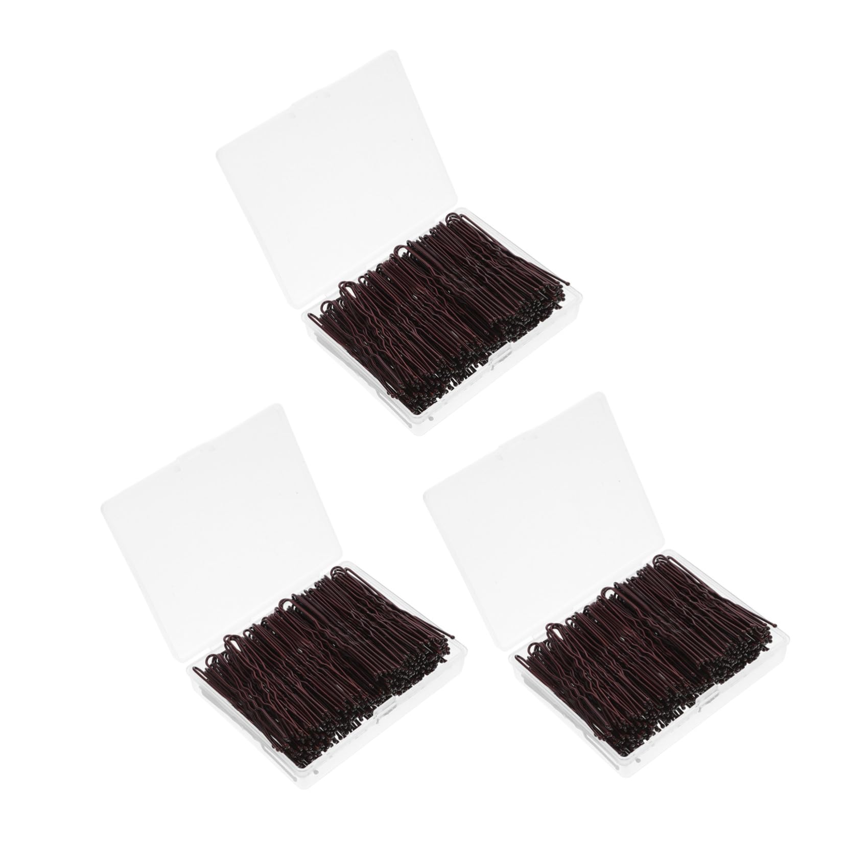 WOONEKY 600 piezas Horquillas u Metal con Caja de Almacenamiento Horquillas Francesas Onduladas para Mujer Pasadores para Peinados de Moño y Recogidos Accesorios Portátiles para Cabello