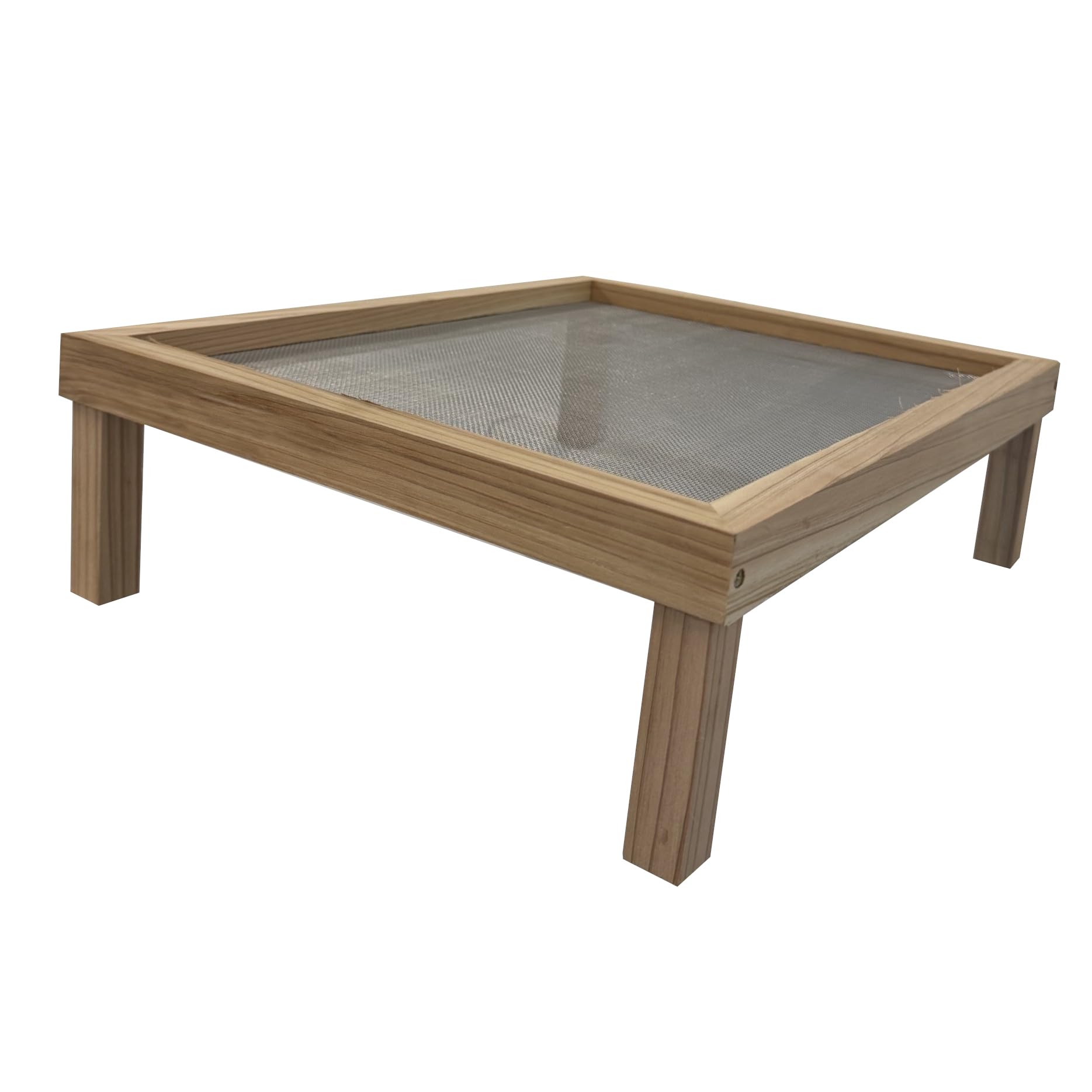 Selections Wood & Wire Mesh Ground Bird Feeder Seed & Nut Tray