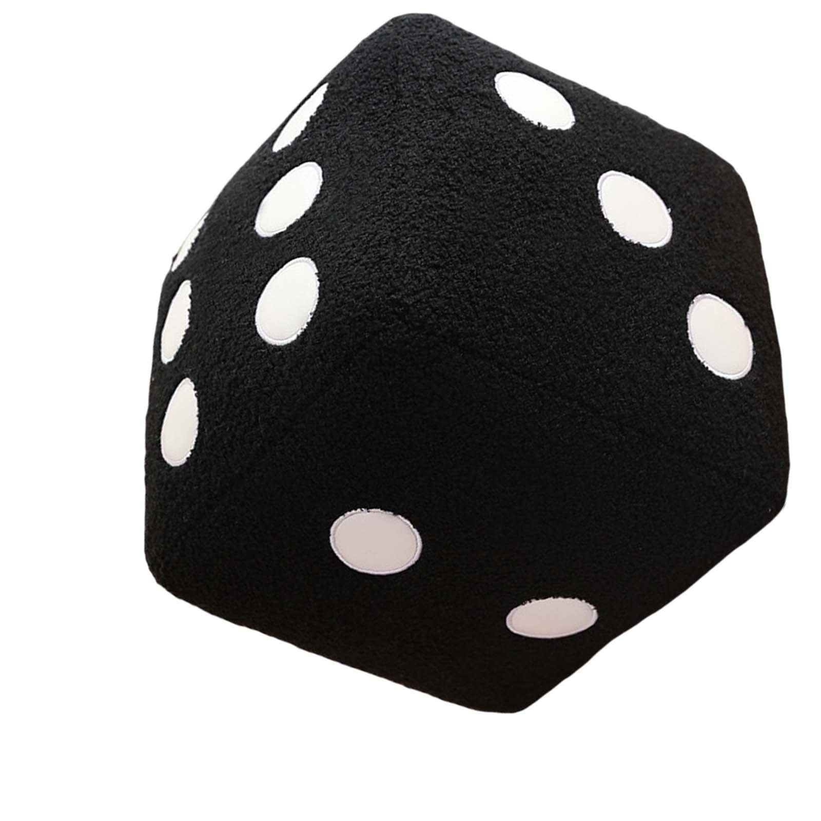 Dado DOT Peluche Morbido Cubo Schiuma Giocattolo Apprendimento Matematica Dado da Tavolo Jumbo 25cm Accessorio Insegnamento STEM Adatto per Bambini Gi, Nero