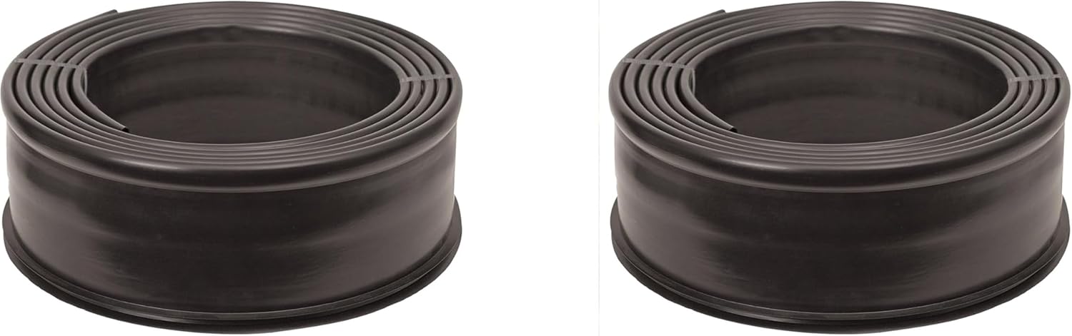 Suncast 20 ft. Plastic Landscape Edging Roll for Garden, Flower Beds, and Lawn, Black (Pack of 2)