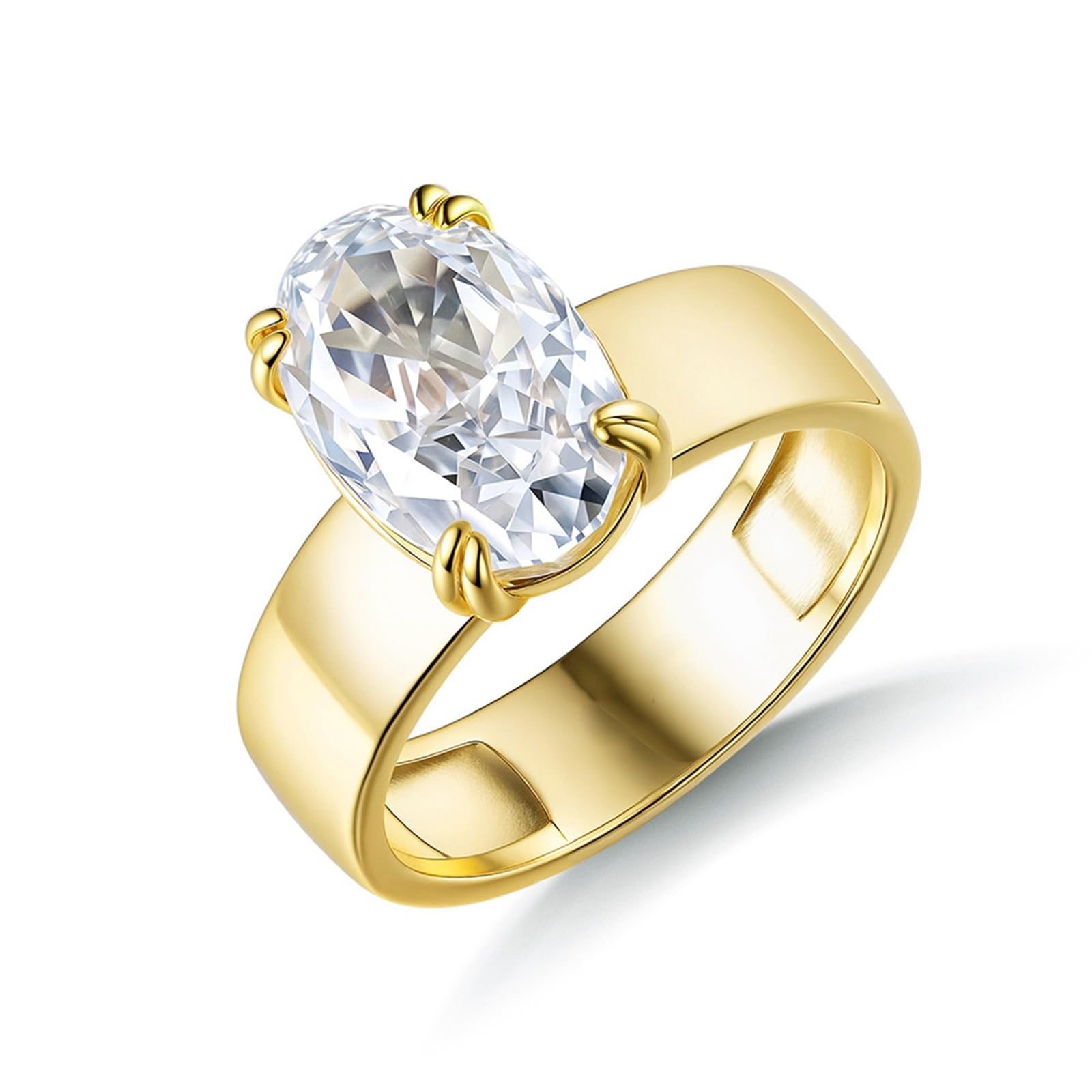 Obrączka ślubna z żółtego złota z moissanitem 4,5 ct, pierścionek ślubny, prawdziwe złoto, pierścionek zaręczynowy dla kobiet
