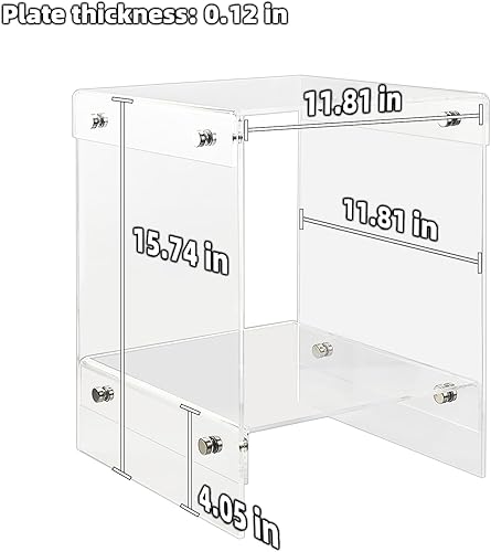 Miniatura 2 de Mesa auxiliar de acrílico, mesa auxiliar de acrílico para espacios pequeños, mesita de noche transparente para oficina, mesa auxiliar transparente