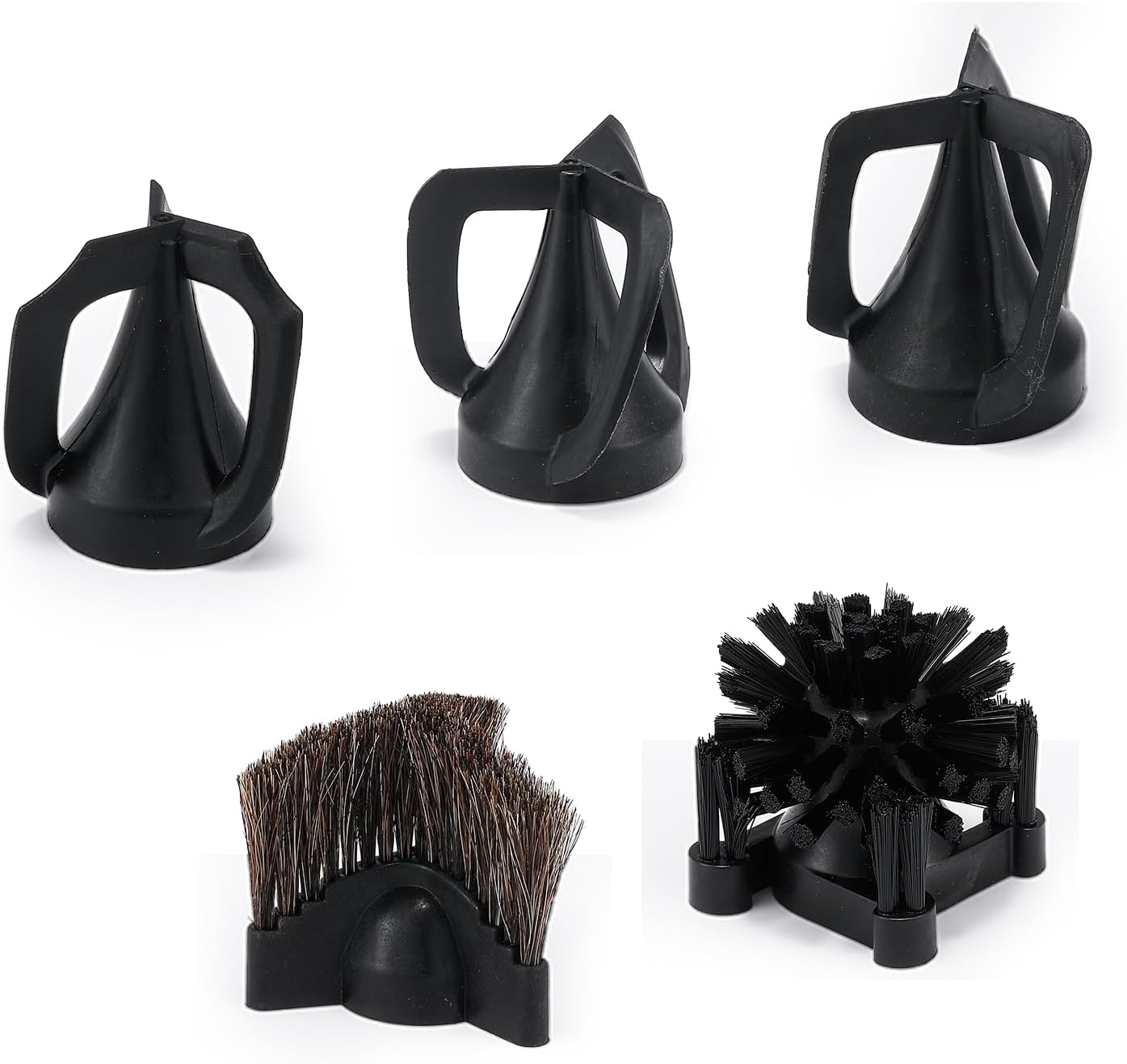 Huanyu Replacement Parts for Portafilter Cleaner, 3 Scrapers & 2 Brush Heads, Compatible with 3L/6L/16L Models, Fit 51mm & 58mm Portafilters Baskets