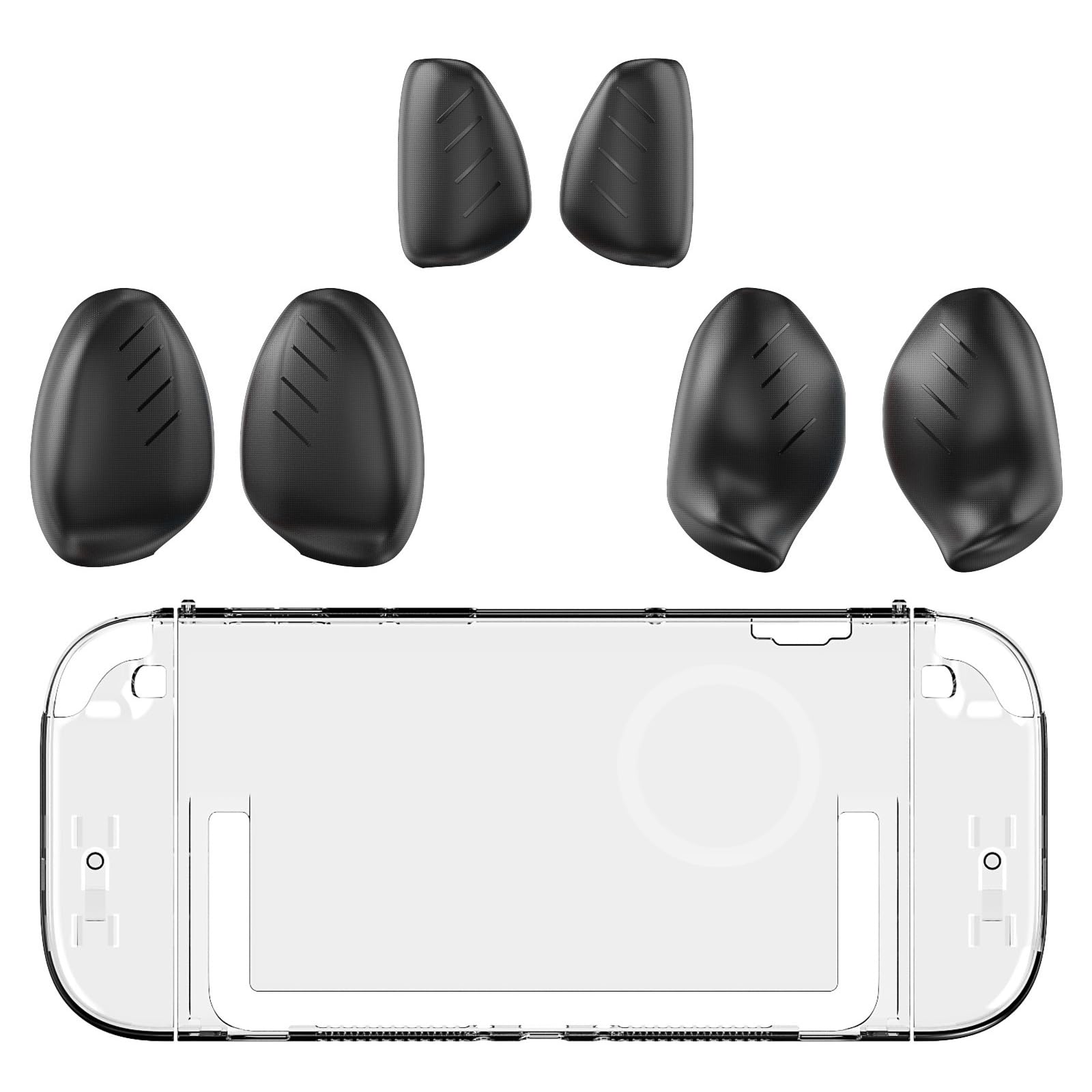 Tsophreniq Console Housing Clear Protector Covers with Handle Grips for NS2 Skin Sleeve Protective Case Scratchproof Shell Clear Case with Silicone Grips