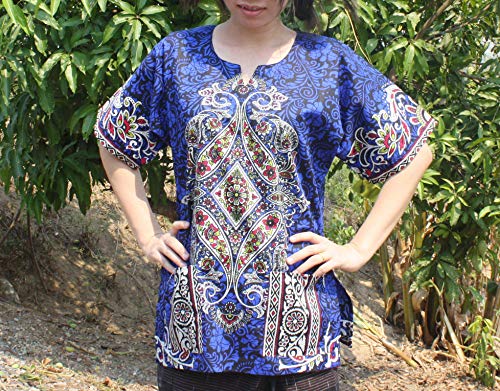 RaanPahMuang Dashiki Shirt Radiant Colors Casual Paisley Intricate Aum Print2