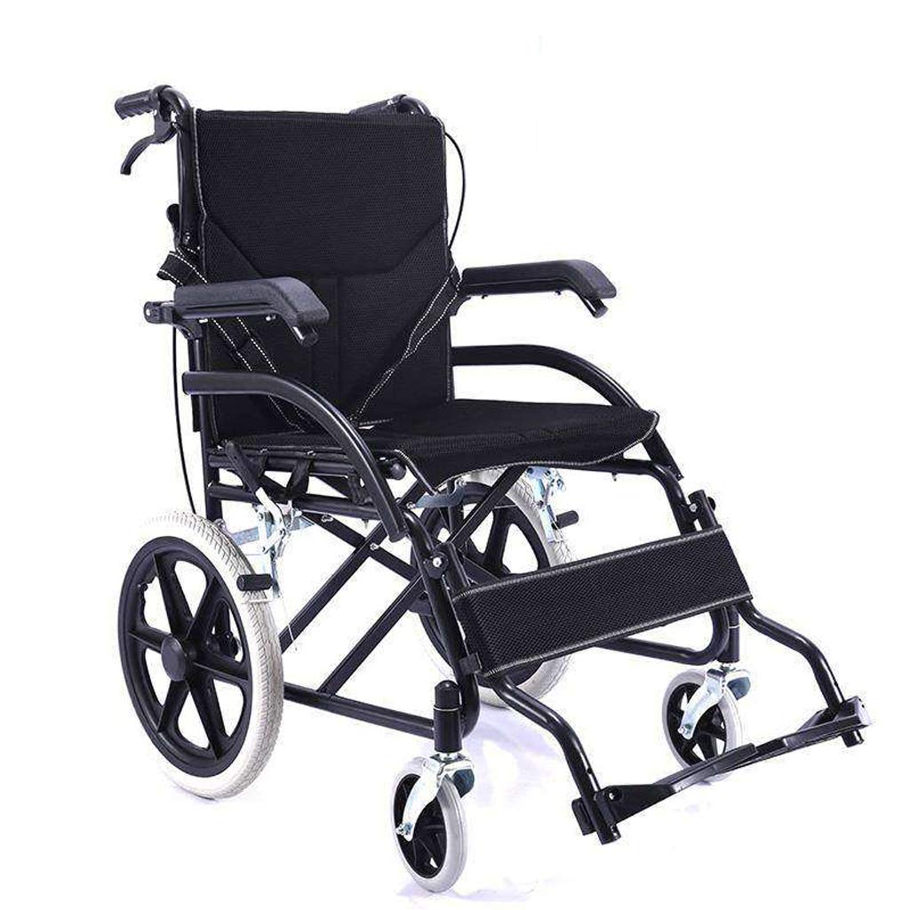 Fauteuil roulant de transport léger pliable avec double coussin
