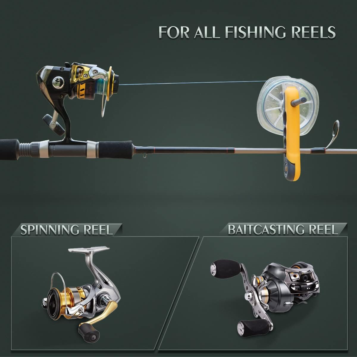 SNAIL TRAIL Electric Braided Fishing Line Stripper, Spinning Reel Line Spooler, Baitcast Reel Portable Line Winder, Line Remover Spool System, Fish Hook Sharpener, Fishing Tool Kit, Gift For Fisherman