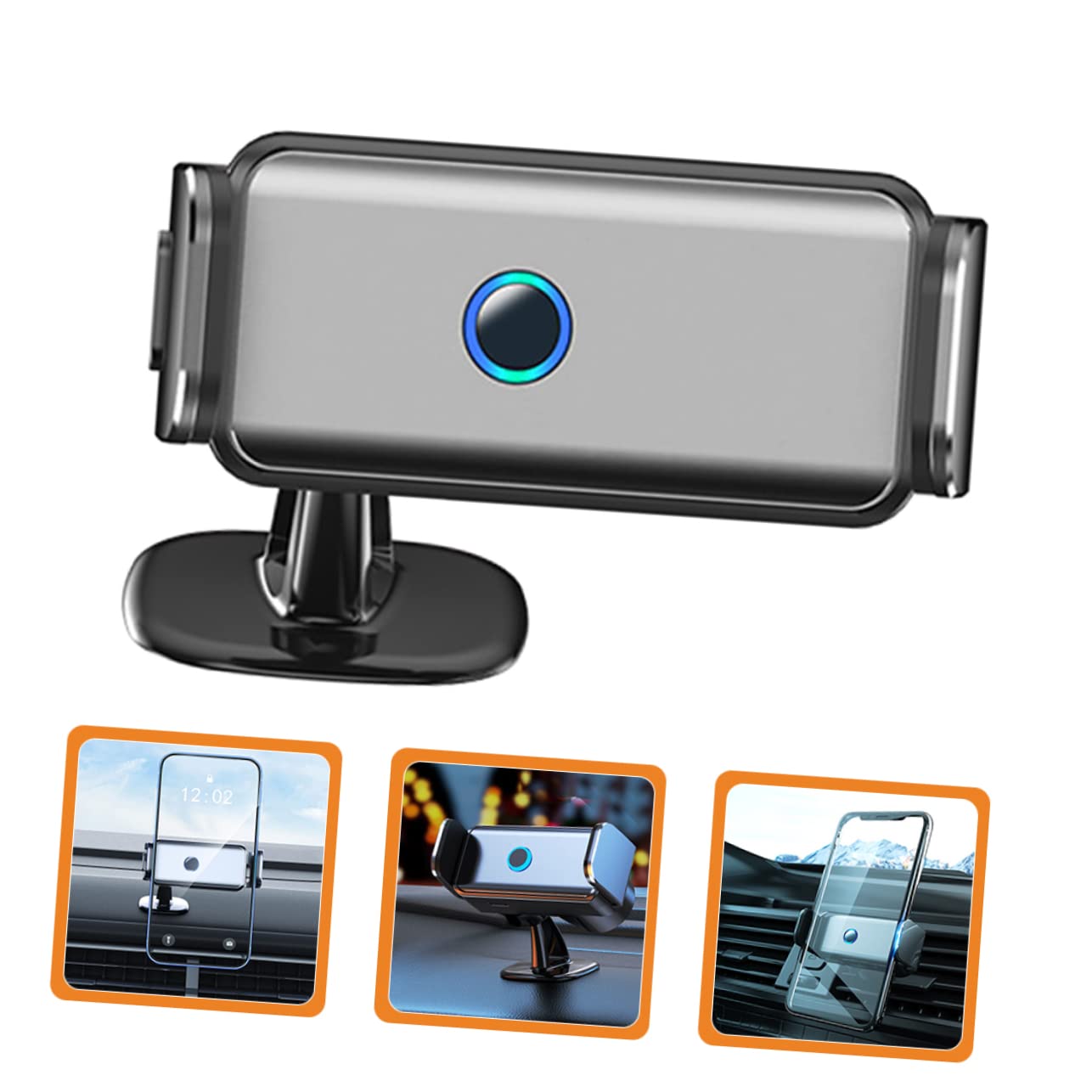 Supporto Telefono Auto, Supporto Telefono Girevole, Ventosa Stabile, ABS e Lega di Alluminio, per Auto