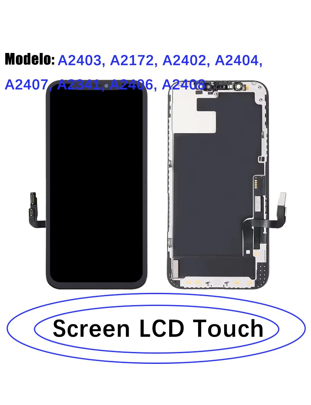 Display Schermo per iPhone 12/12 Pro A2403 A2172 A2402 A2404 | con kit di riparazione，HD Display，Sostituire lo schermo,per Modello：A2407 A2341 A2406 A2408