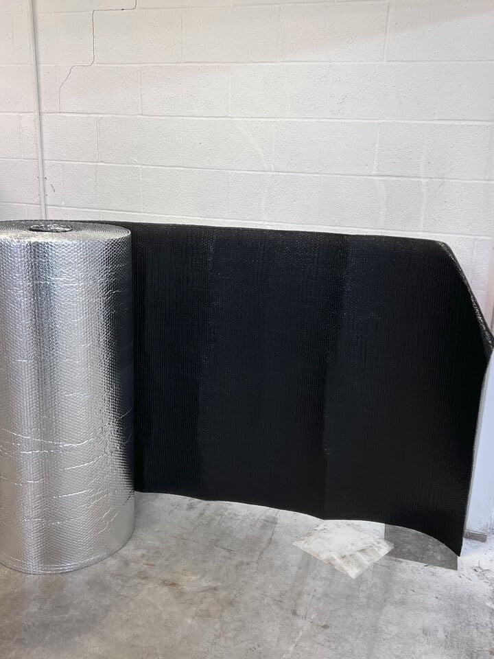 Reflective Black / Silver FOIL Double Bubble Foil Insulation Roll 12inX50ft R8…