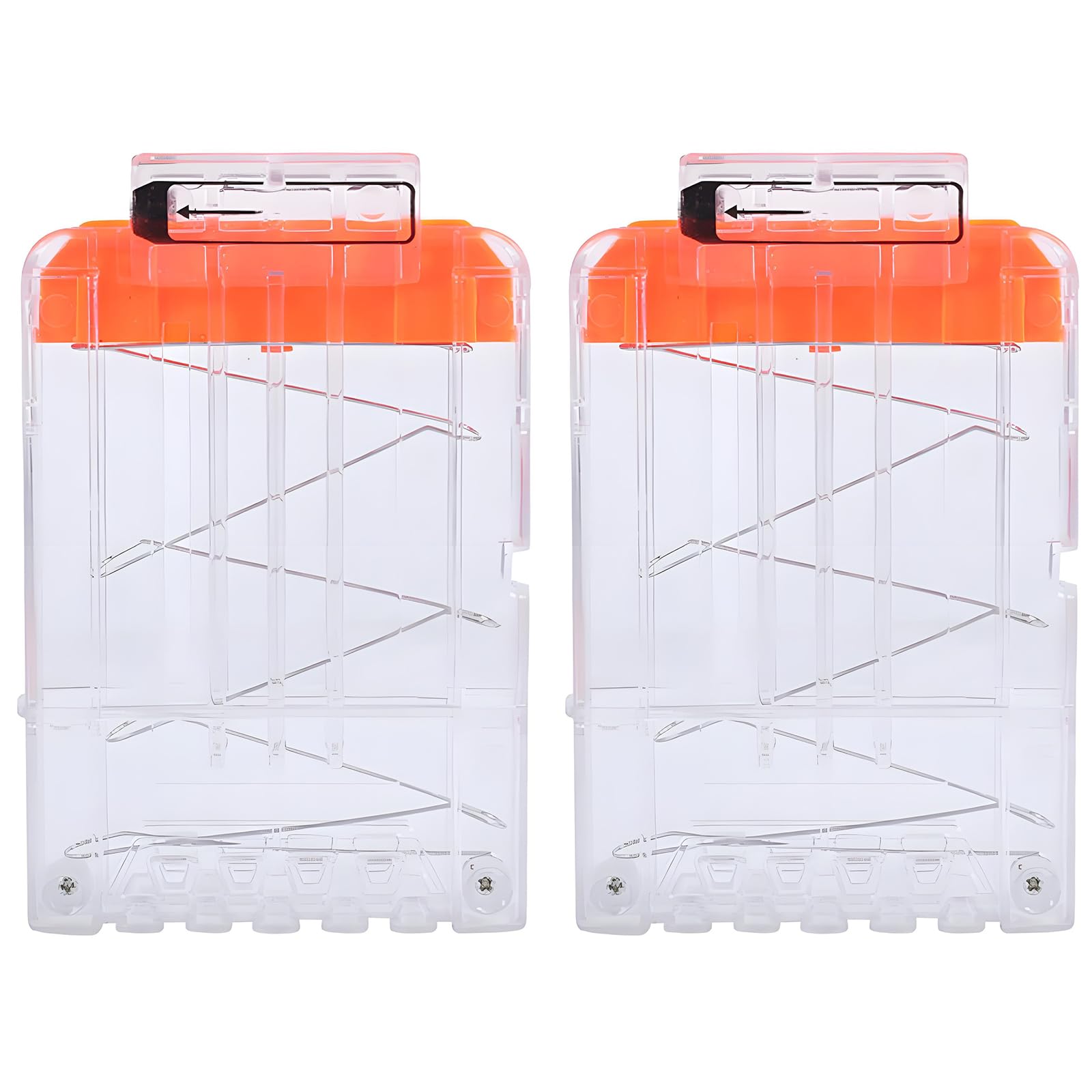 TiGog 2 Pcs Clip Magazines for Nerf N Strike, 6-Dart Clips Magazine, Quick Reload Darts Clip Magazine for Nerf N-Strike Elite Series Toy Rifles, Transparent