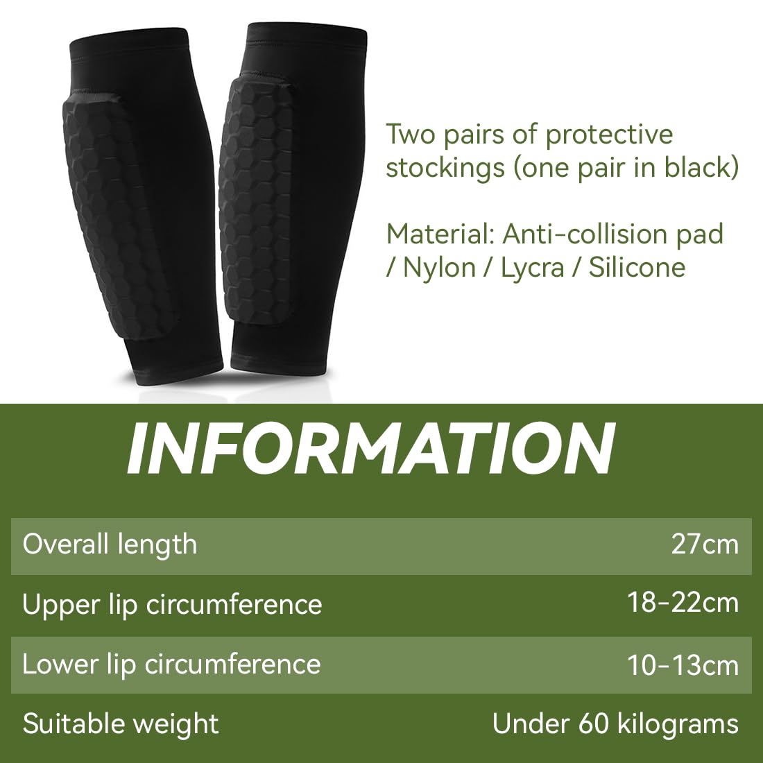 Espinilleras de fútbol para niños, calcetines protectores antideslizantes, juego
