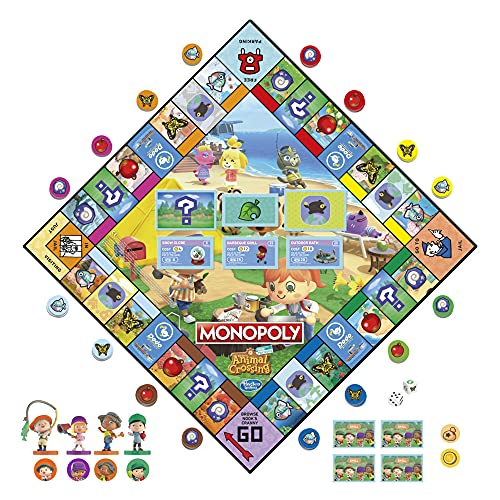 Monopoly Animal Crossing New Horizons Edition Juego de mesa para niños de 8 años en adelante, divertido juego para jugar para 2-4 jugadores