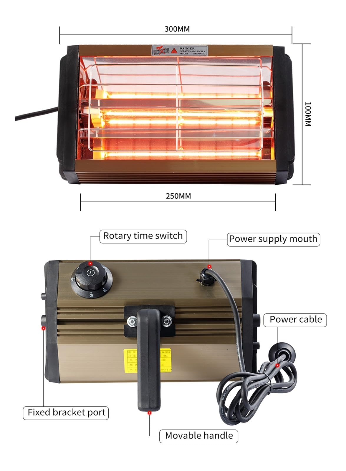 Lampa Utwardzająca, 1000W Lampa Na Podczerwień Do Utwardzania Lakieru Samochodowego Ręczna Grzewcza Suszarka O Krótkiej Fali Naprawy